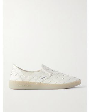 Bottega Veneta Intrecciato Leather Trainers - Natural