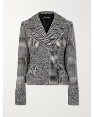 Tom Ford Patchwork Tweed Peplum Jacket - Grey