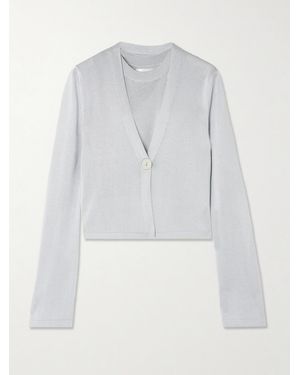 Galvan London Ida Layered Knitted Tank And Cardigan Set - White