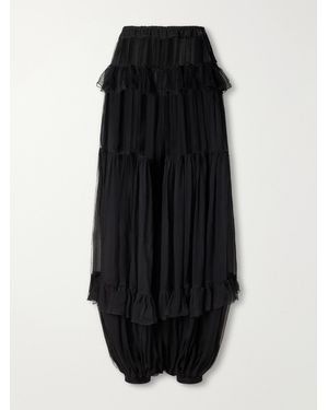 Chloé Balloon Silk-Mousseline Pants - Black