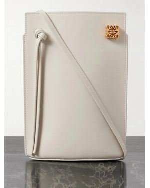 Loewe Dice Pocket Schultertasche Aus Leder Mit Verzierung - Natur