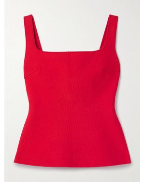 High Sport Inna Cotton-Blend Jacquard Tank - Red