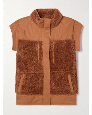 Ulla Johnson Shiloh Faux Shearling-Trimmed Quilted Shell Vest - Brown