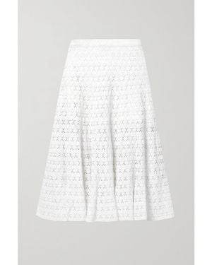 LoveShackFancy Mardi Crocheted Cotton Midi Skirt - White