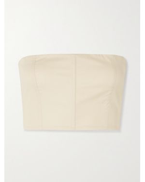 The Row Hilde Strapless Cropped Cotton-Poplin Bustier Top - Multicolor