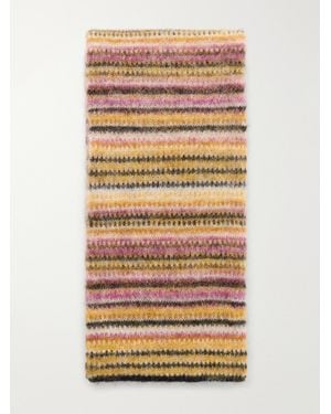 Isabel Marant Mouna Striped Mohair-Blend Scarf - Natural