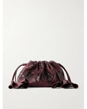 Zimmermann Cloud 91 Small Snake-Effect And Smooth Leather Clutch - Brown