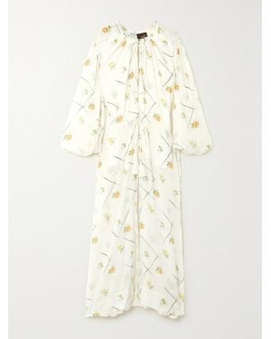 Loewe Floral-Print Crepon Maxi Dress - Natural