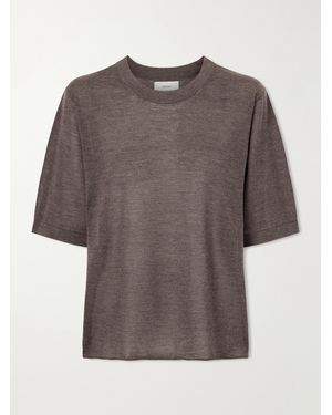 Loulou de Saison Mélange Cashmere T-Shirt - Grey