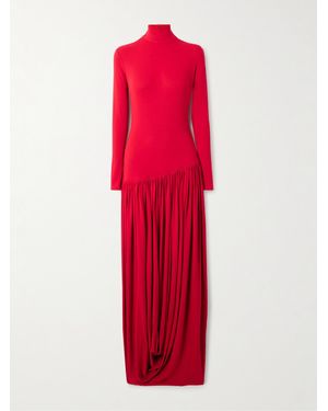 Magda Butrym Midikleid Aus Stretch-Crêpe Mit Falten - Rot