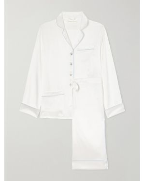 Olivia Von Halle Coco Silk-Satin Pyjama Set - White