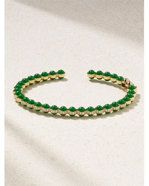 L'Atelier Nawbar The Chlorine Armspange Aus 18 Karat Mit Emaille Und Diamanten - Grün