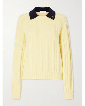 Versace Cable-Knit Cotton Jumper - Yellow
