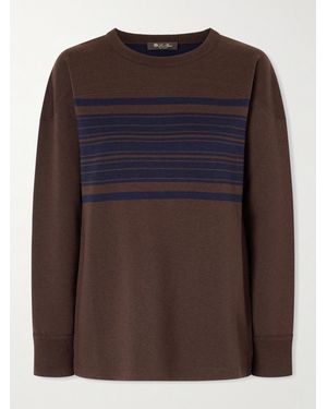 Loro Piana Winterdale Striped Wool And Cashmere-Blend Sweater - Braun