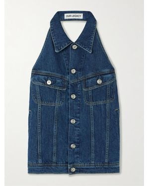 Our Legacy Panelled Denim Halterneck Vest - Blue