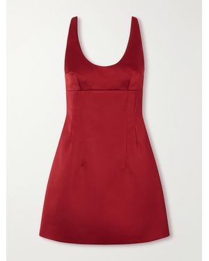Emilia Wickstead Einsa Darted Duchess-Satin Mini Dress - Red