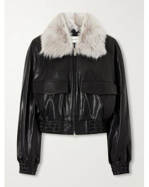 Nour Hammour Ellery Shearling-Trimmed Leather Jacket - Black