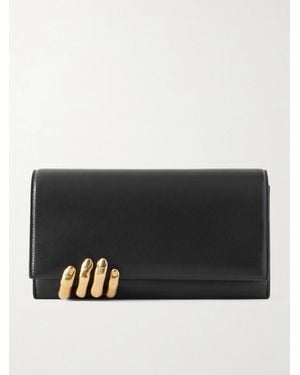 KHAITE Embellished Textured-Leather Clutch - Black