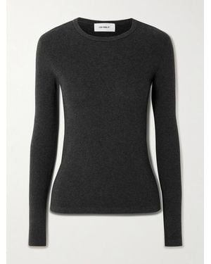 Lisa Yang Vivian Ribbed Cotton And Cashmere-Blend T-Shirt - Black