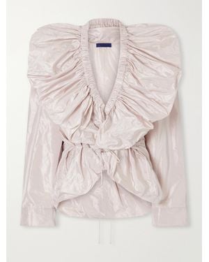 Sharon Wauchob Sata Gathered Silk Duchesse-Satin Blouse - Natural