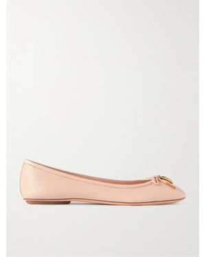 Chloé Iris Embellished Leather Ballet Flats - Pink