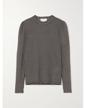 Gabriela Hearst Eurico Striped Cashmere And Silk-Blend Top - Grey