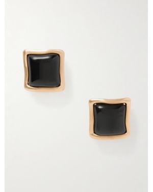 Cult Gaia Suni Goldfarbene Ohrringe Mit Harz - Schwarz