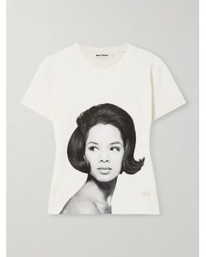Wales Bonner Selah Cropped Printed Organic Cotton T-Shirt - White