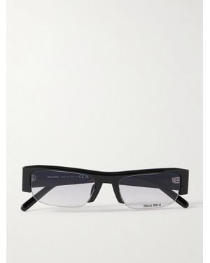 Miu Miu Vedette Square-Frame Acetate Sunglasses Glasses - White