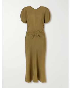 Victoria Beckham Bela Gathered Midi Dress - Green