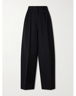 Altuzarra Dash Pleated Wool Barrel-Leg Pants - Blue