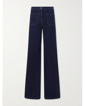 Nili Lotan Florence Cotton-Blend Corduroy Flared Trousers - Blue