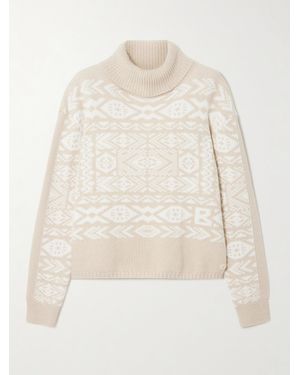 Bogner Nadin Fair Isle Appliquéd Wool-Jacquard Turtleneck Sweater - Natural