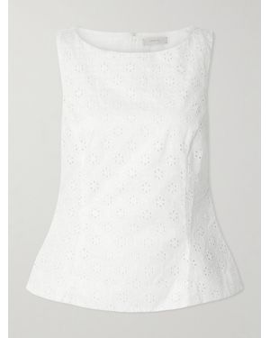 Faithfull the Brand Olivia Oberteil Mit Lochstickerei Und Schößchen - Weiß