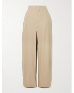 Bottega Veneta Cotton-Twill Barrel-Leg Trousers - Natural