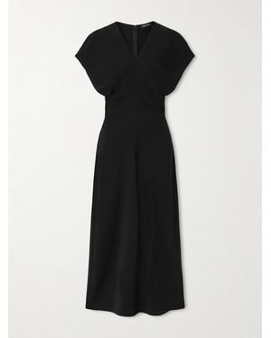 Anine Bing Robe Midi En Crêpe À Fronces Zadig - Noir