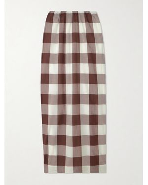 Posse Mira Gingham Cotton-Voile Maxi Skirt - Brown