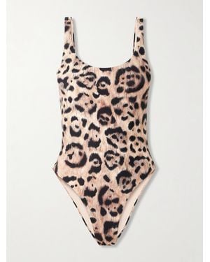 Agua Bendita Gema Leopard-Print Stretch Recycled Swimsuit - Natural