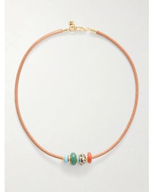Roxanne Assoulin The Leather Stone-Tone, Multi-Stone And Leather Necklace - Natural