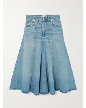Haikure Serenity Panelled Denim Midi Skirt - Blue