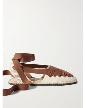 Loeffler Randall Wilson Lace-Up Canvas Espadrilles - Brown
