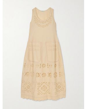 Vita Kin Tina Scalloped Broderie Anglaise Cotton-Poplin Midi Dress - Natural