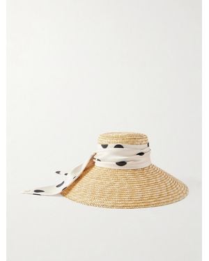 Eugenia Kim Mirabel Satin-Trimmed Straw Sunhat - Natural