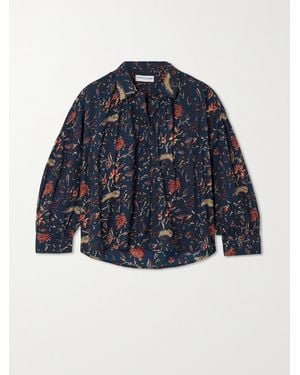 Apiece Apart Kira Blousy Bluse Aus Biobaumwolle Mit Blumenprint - Blau