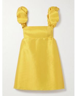 Kika Vargas Angela Taffeta Mini Dress - Yellow