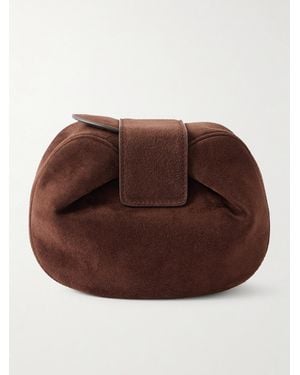 Gabriela Hearst Soft Demi Suede Clutch - Brown