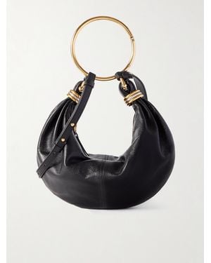 Chloé Bracelet Schultertasche Aus Strukturiertem Glanzleder Mit Verzierungen - Schwarz