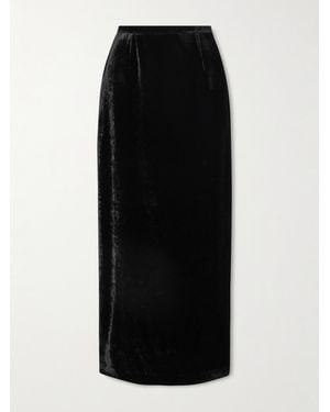 BERNADETTE Velvet Maxi Skirt - Black