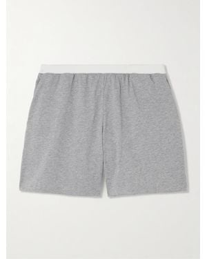 Skin Two-Tone Organic Pima Cotton-Jersey Shorts - Gray