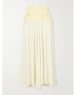 Rabanne Cotton And Crepe Maxi Skirt - Natural
